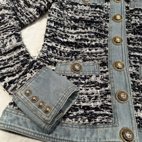 Balmain Denim and Tweed blazer jacket - Picture 5 of 9